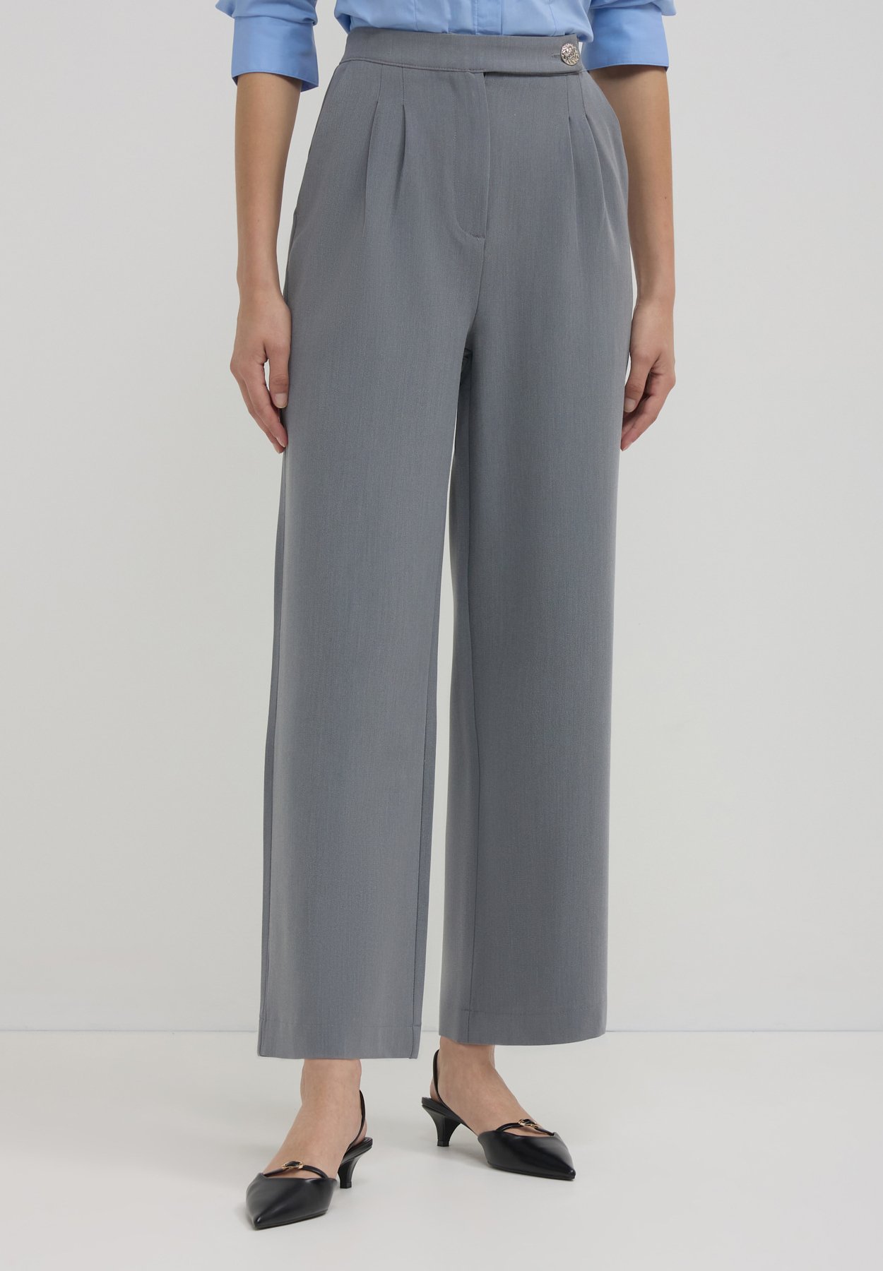 Calliope LUNGO BOTTONE Pantaloni grigio/grigio chiaro