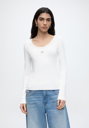 Calvin Klein Jeans, SCOO - Top s dlouhým rukávem - bright white