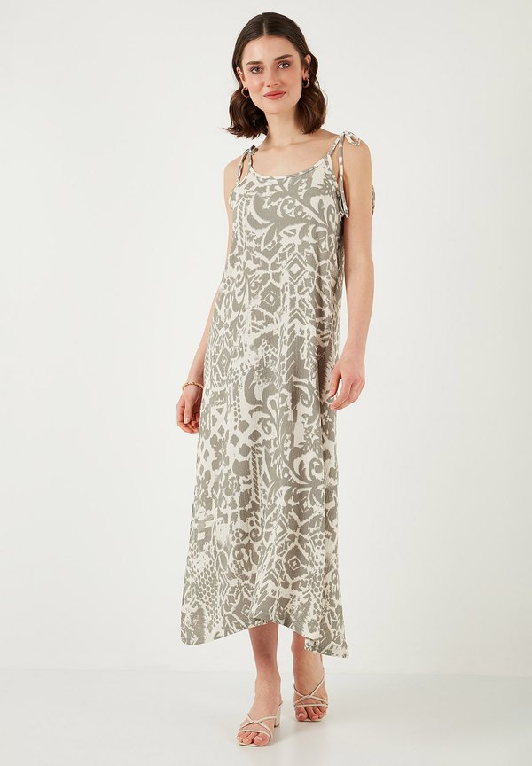 Maxikleid - ecru olive