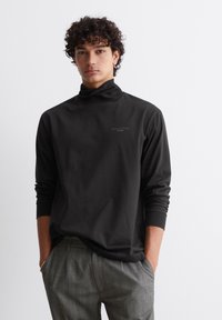 Marc O'Polo DENIM TURTLE NECK RELAXED FIT - Hosszú ujjú felső - black