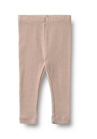 Lichtroze legging van gestructureerde stof met een rekbare tailleband, met een aansluitend ontwerp en een enkel-lange snit.