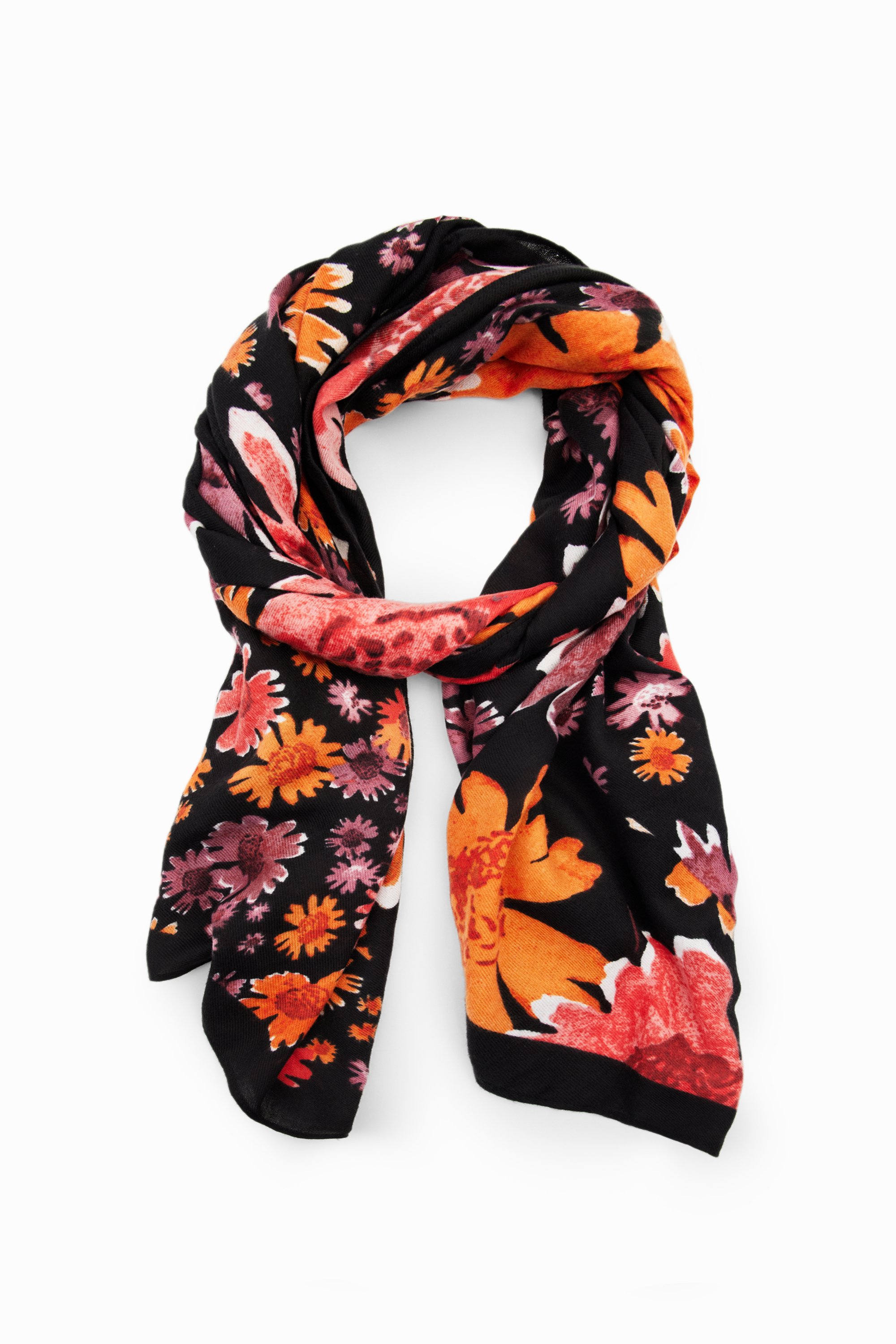 Desigual Scarf - black/orange/berry/black - Zalando.ie