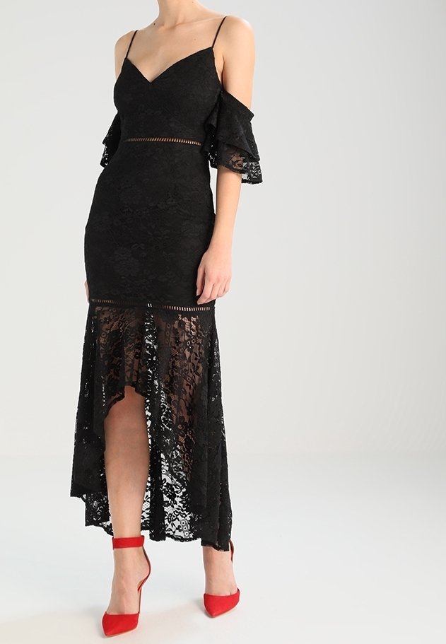 chinese dress ladies Chantella Lace Cut Out Maxi Dress | Black | Womens