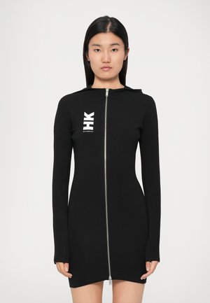 LOGO ZIPPED DRESS - Haljina od žerseja - black