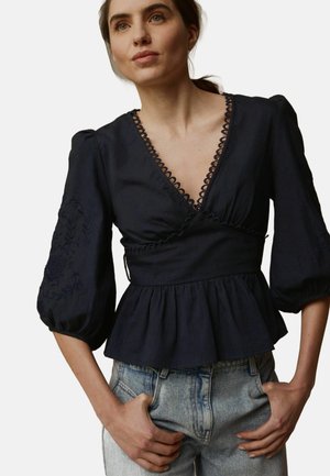 Laura Ashley EMBROIDERED - Blúzka - navy