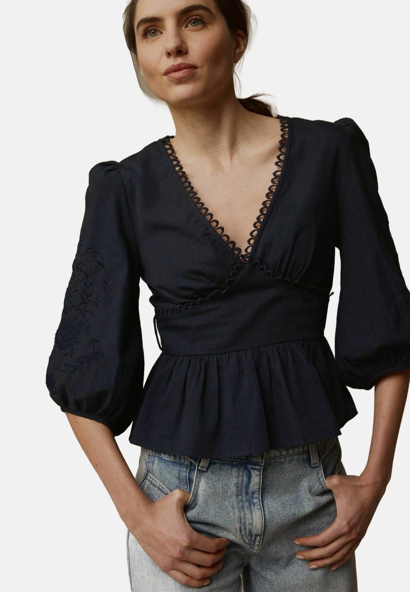 Laura Ashley EMBROIDERED - Camicetta - navy