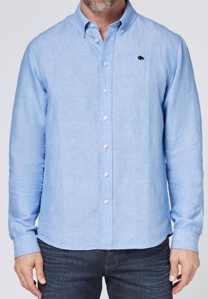 MIT LOGOSTICKEREI - Hemd - bel air blue melange