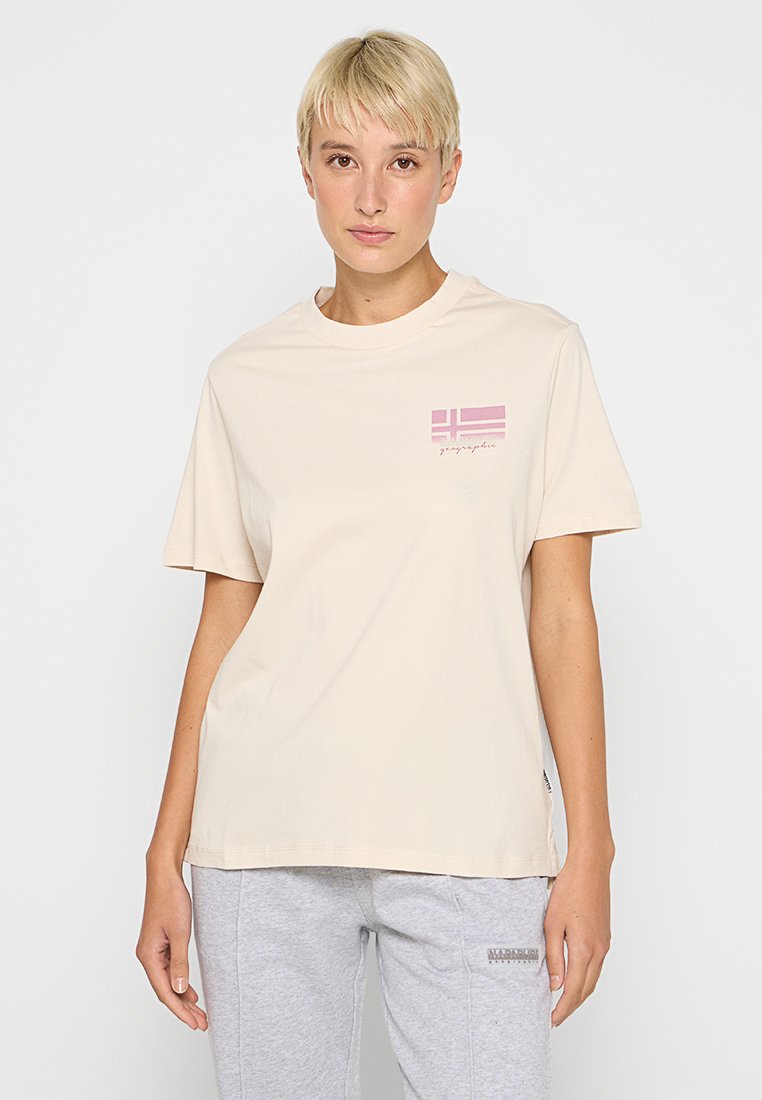 Napapijri T-shirt print crème Napapijri T-shirt print crème