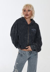 Ed Hardy MONO ACID FLAMING SKULL  - Sweatjakke - charcoal