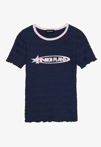 Print T-shirt - dark blue/light pink