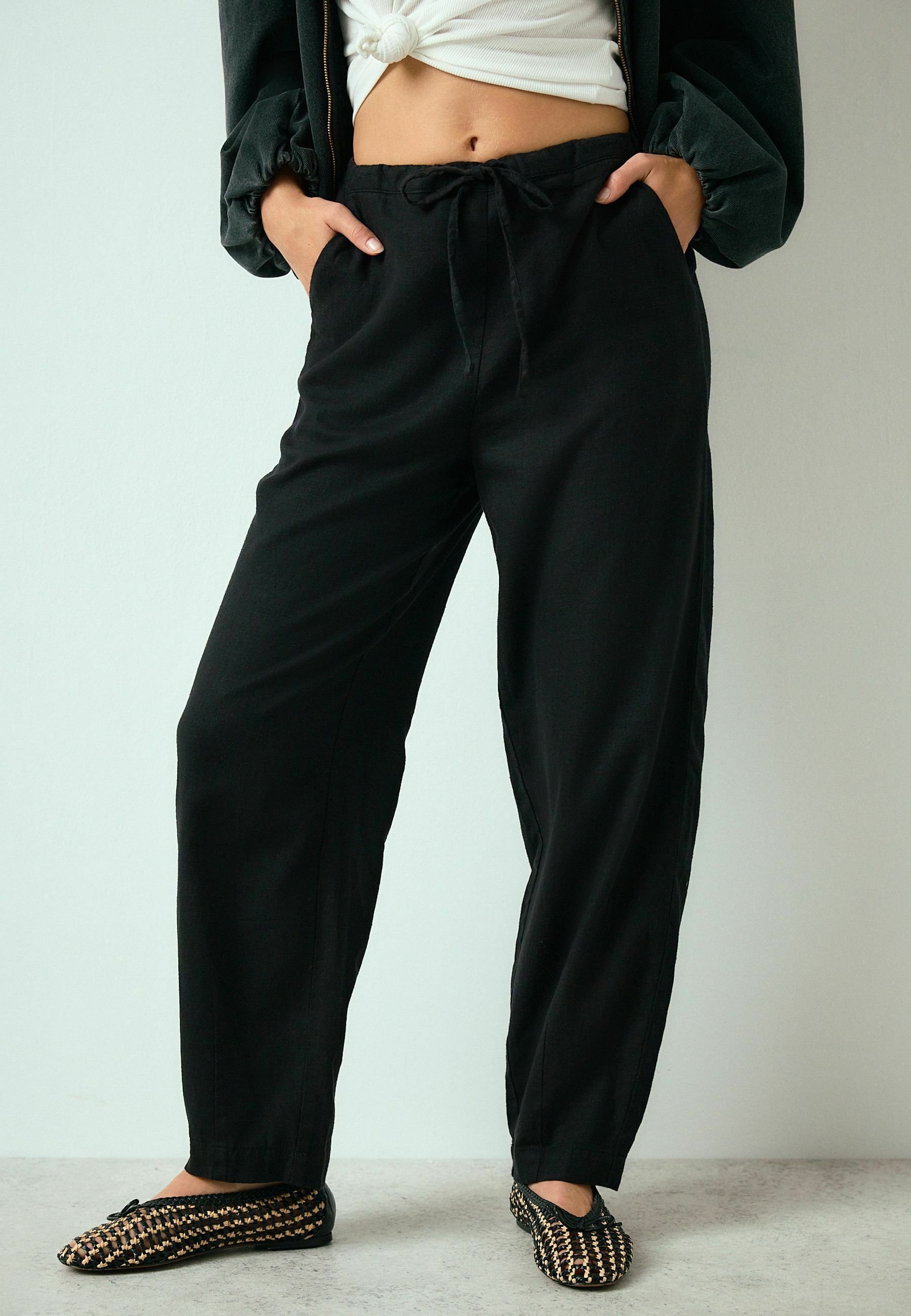 Next BARREL LEG - Trousers - black - Zalando