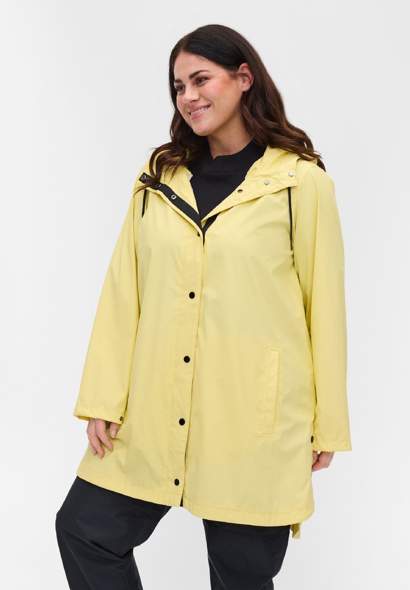 Damen Leichte Jacken | Zizzi Regenjacke / wasserabweisende Jacke pale banana/hellgelb - AU41088 Damen Leichte Jacken | Zizzi Regenjacke / wasserabweisende Jacke pale banana/hellgelb - AU41088