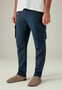 Next REGULAR FIT TAPERED LEG LINEN - Oldalzsebes nadr�ágok - navy blue