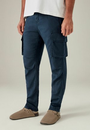 Next REGULAR FIT TAPERED LEG LINEN - Pantaloni cargo - navy blue