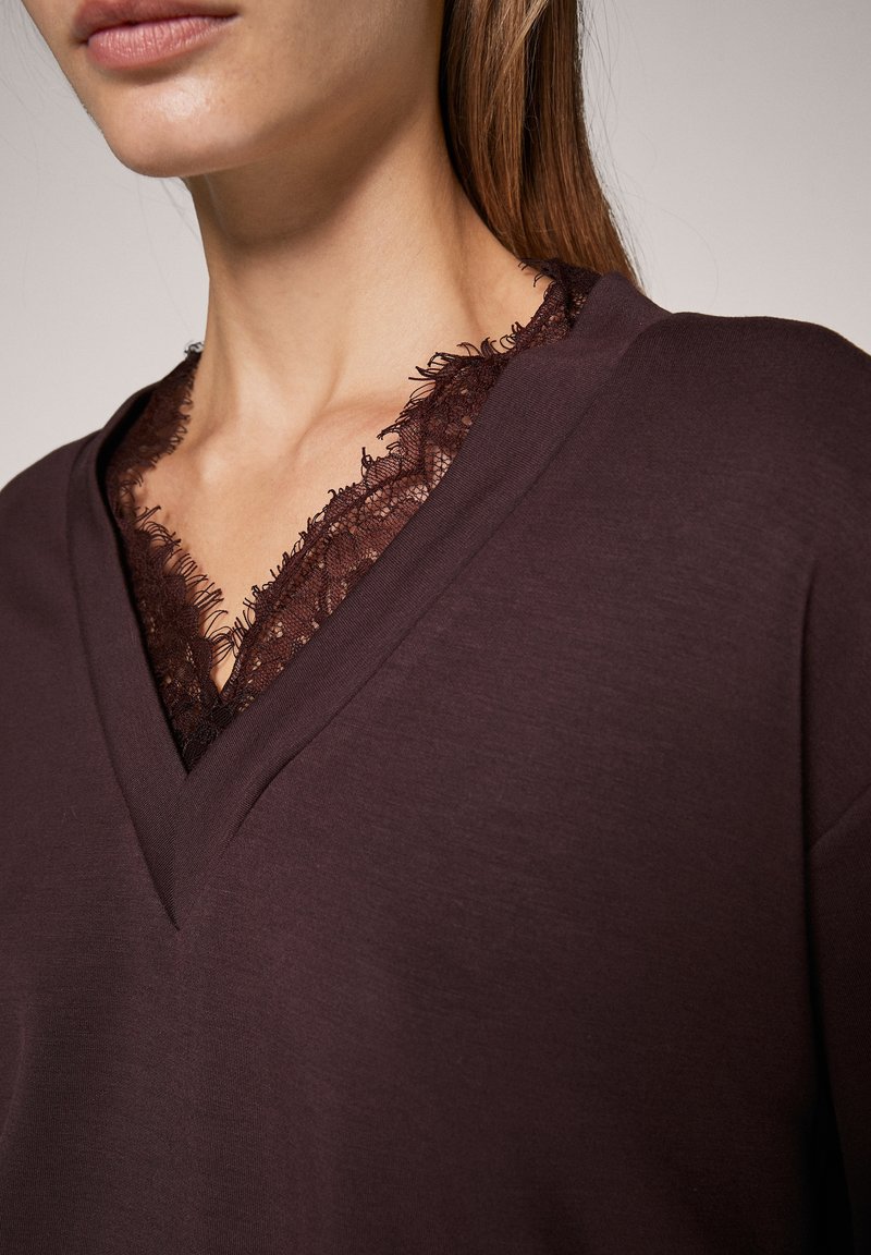 Damen Sweatshirts | comma MIT SPITZENEINSATZ Sweatshirt brown/dunkelbraun - ST06365 Damen Sweatshirts | comma MIT SPITZENEINSATZ Sweatshirt brown/dunkelbraun - ST06365