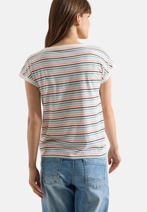 Cecil, T-SHIRT MIT BOAT NECK UND TURN-UP-DETAIL - T-shirt imprimé - vanilla white