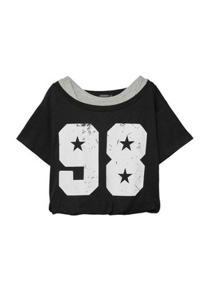 DOUBLE-LAYER WITH PUFF SLEEVES  - Printtipaita - black