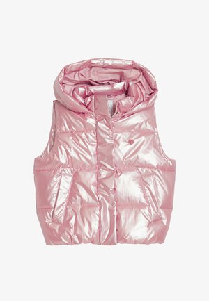 METALLIC QUILTED VEST - Liemenė - pink