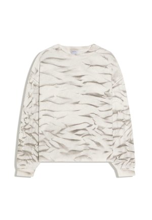Bershka, HEAVY WEIGHT TIE-DYE LONG SLEEVE - T-SHIRT - Pitkähihainen paita - white