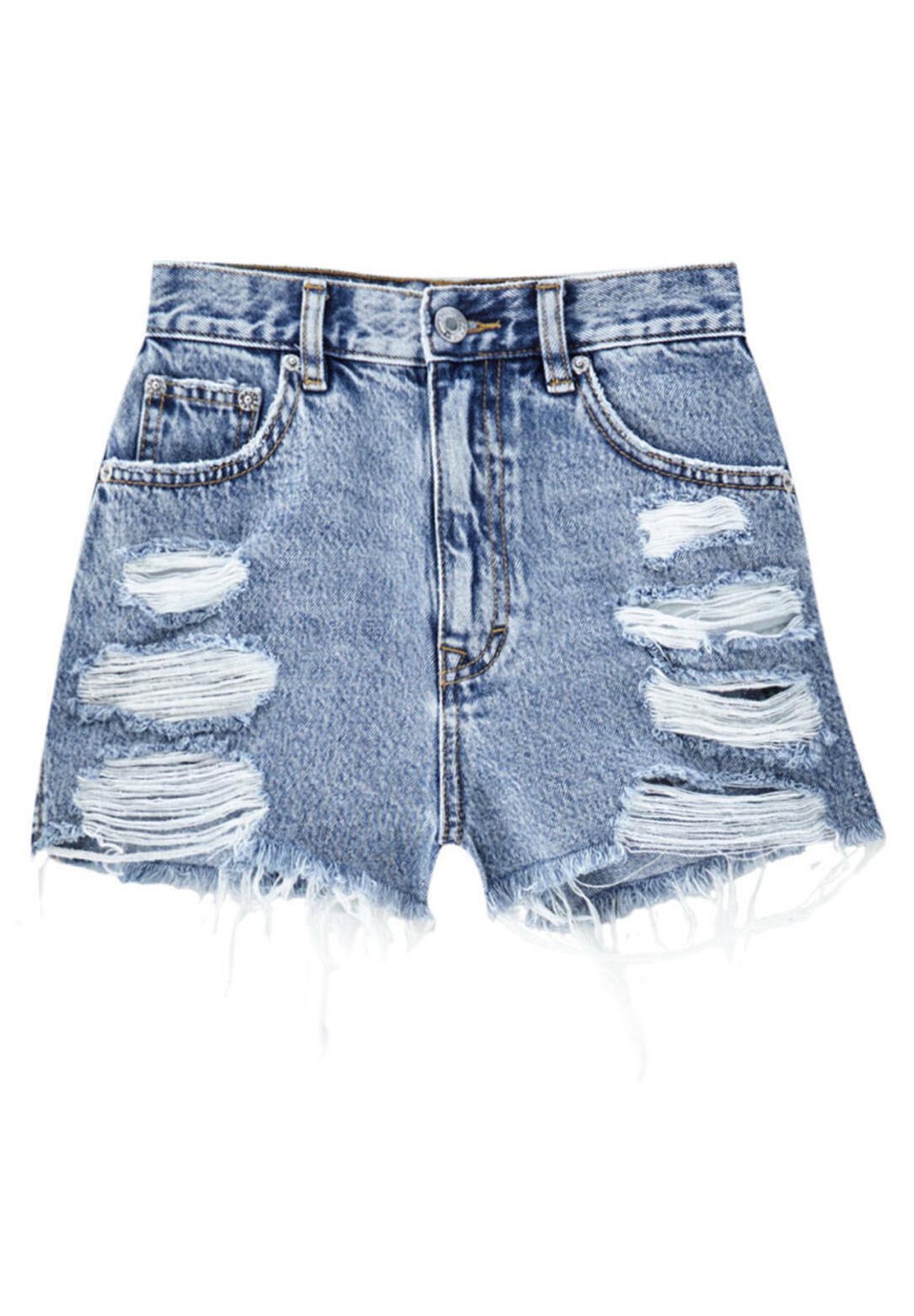 PULL\u0026BEAR Mom fit denim shorts - Denim 
