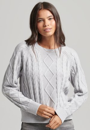 VINTAGE CABLE CREW - Jersey de punto - light grey marl