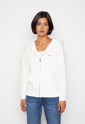 REGULAR HOODIE ZIP THROUGH - Vetoketjullinen college - ecru