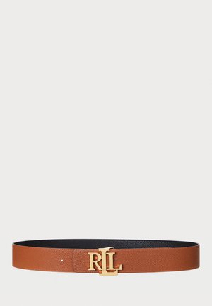 Lauren Ralph Lauren REVERSIBLE PEBBLED LEATHER WIDE BELT - Cintura - black/brown