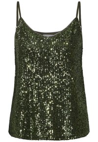 MIT PAILLETTEN - Top - grün