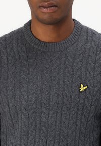 Lyle & Scott CABLE CREW NECK  - Stickad tröja - jet black marl