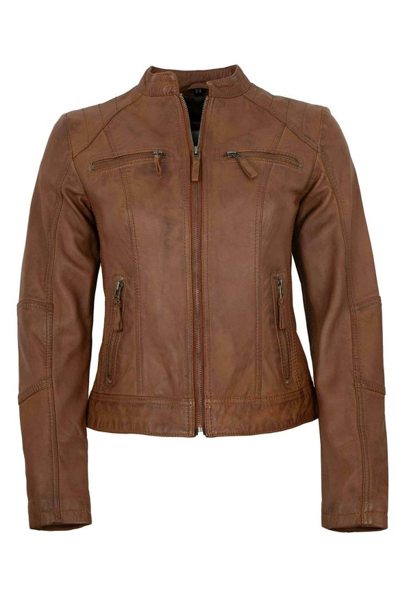 Lederjacke - cognac