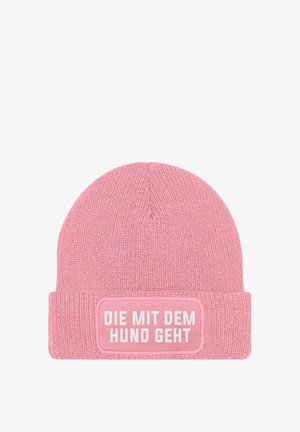 MoonWorks PATCH SPRUCH DIE MIT DEM HUND GEHT LUSTIG - Beanie - rosa