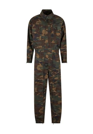 Kamufliažo rašto ilgos rankovės šokiai su priekiniais užtrauktukais, keliais užtrauktukais uždaromais krūtinės kišenėmis, elastingais rankogaliais ir aukštu apykakle.