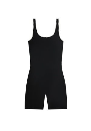 OYSHO, CONTRAST STITCHING COMFORTLUX SHORT JUMPSUIT - Combinaison - black