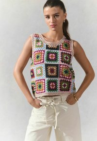Next - REGULAR FIT PATCH SQUARE - Top - green multi Thumbnail Image 1