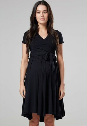 MATERNITY NURSING WRAP  SHORT SLEEVE - Day dress - black