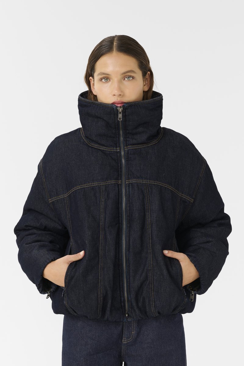 Gestuz RINOVA PUFFER - Vinterjakke - dark blue unwashed