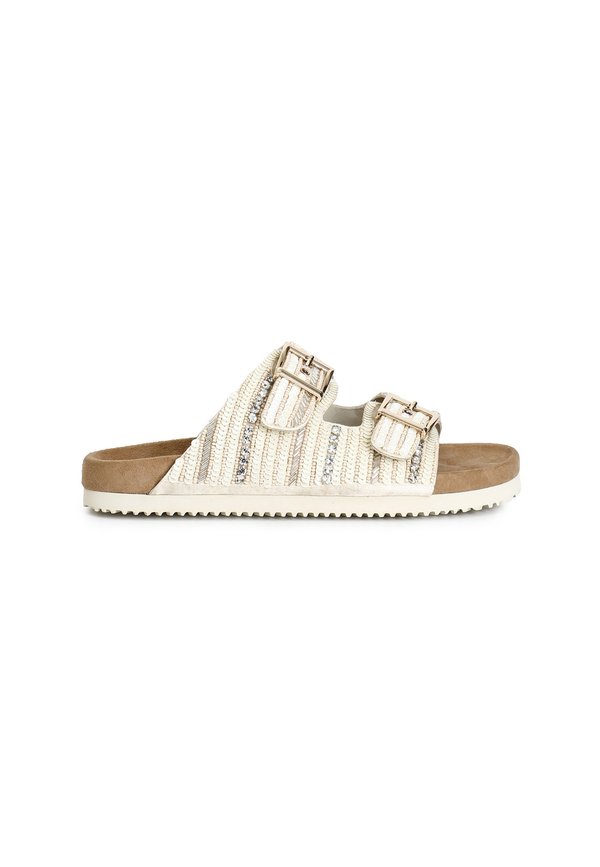 Pantolette flach - beige