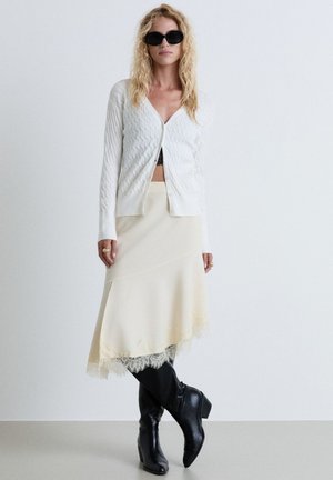 Calliope, MAGLIA TINTA UNITA - Cardigan - bianco lana