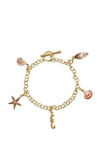 HAND PAINTED SHELL CHARM - WITH 5 CHARMS - Pulsera - white gold coloured