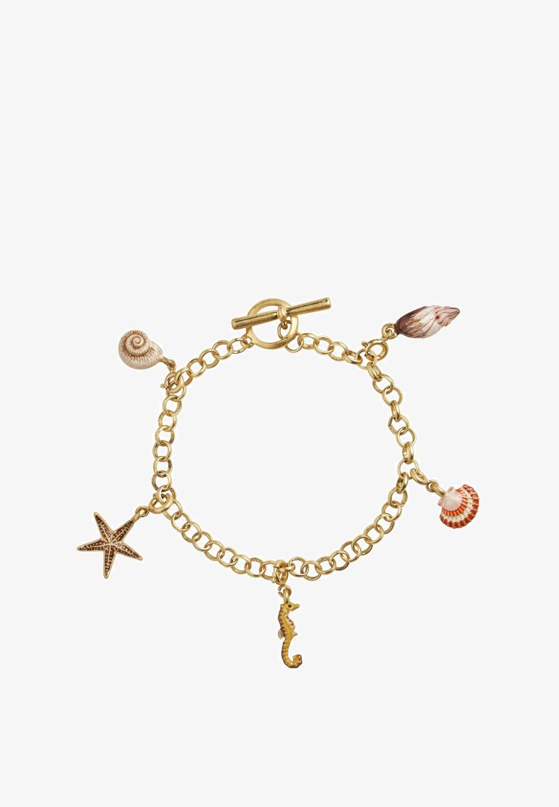 FABLE ENGLAND HAND PAINTED SHELL CHARM - WITH 5 CHARMS - Rokassprādze - white gold coloured