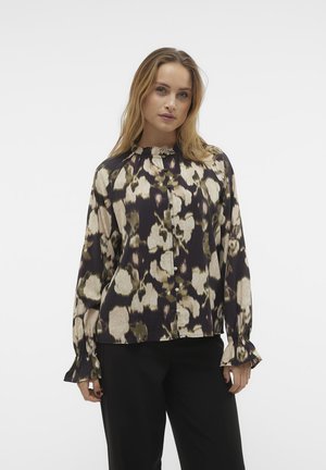 Vero Moda VMCELINA FRILL SHIRT - Πουκαμίσα με κουμπιά - black