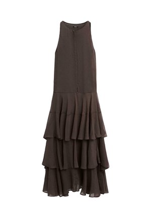 FLOWING WITH RUFFLES  - Robe longue - mottled dark brown