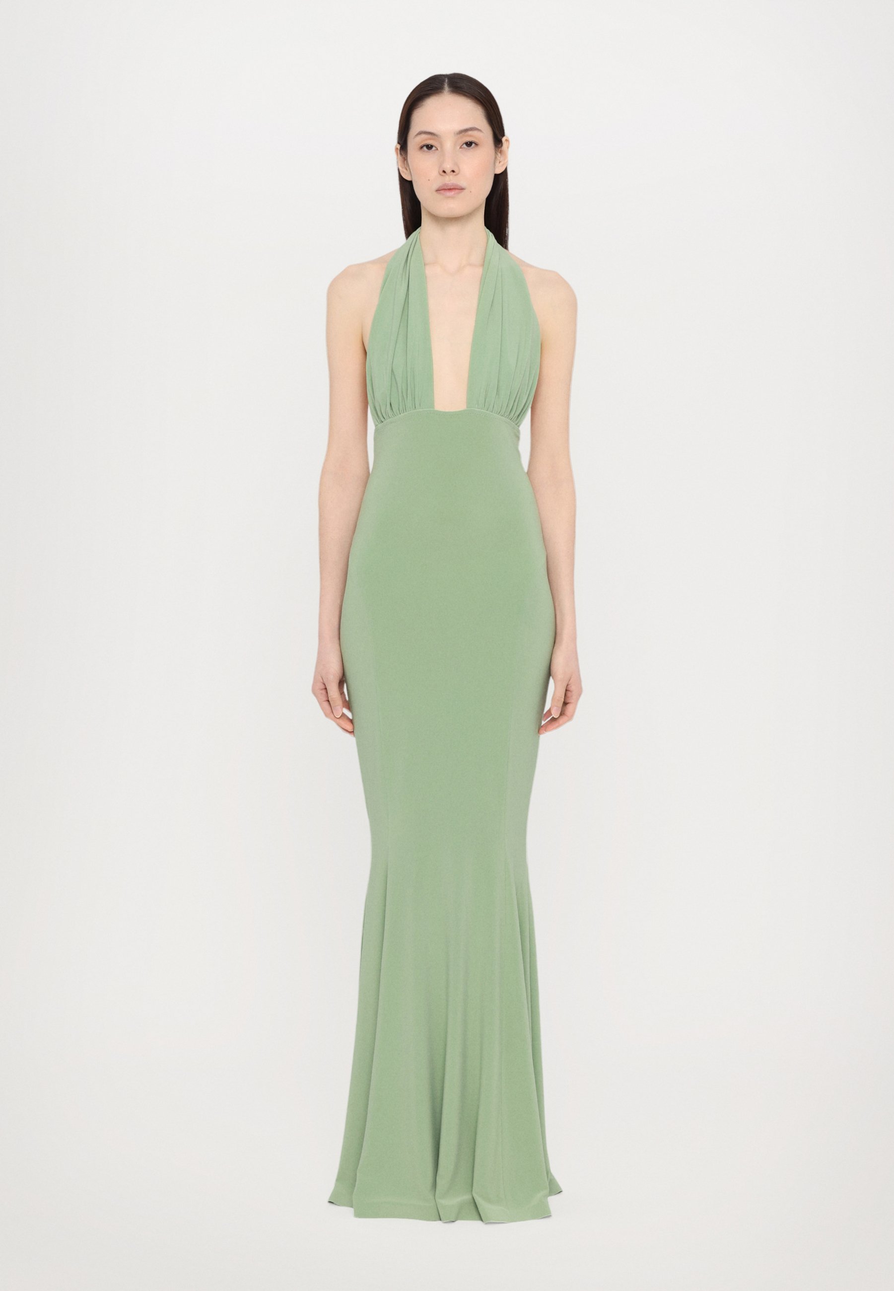 Norma Kamali CROSS HALTER - Maxi dress - vintage green/green - Zalando Norma Kamali CROSS HALTER - Maxi dress - vintage green/green - Zalando