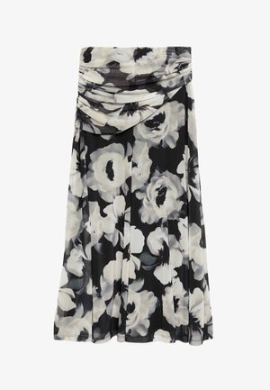 Marks & Spencer, MESH FLORAL MIDI SKIRT. - A-lijn rok - black mix