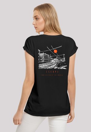 ESCAPE DISCOVER THE WORLD TOWN TRAIN STATION - Print T-shirt - schwarz