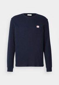 WAFFLE BADGE CREW TEE - Strickpullover - dark sapphire