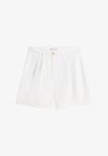 LINEN BLEND WIDE LEG SHORTS - Σορτς - optic white