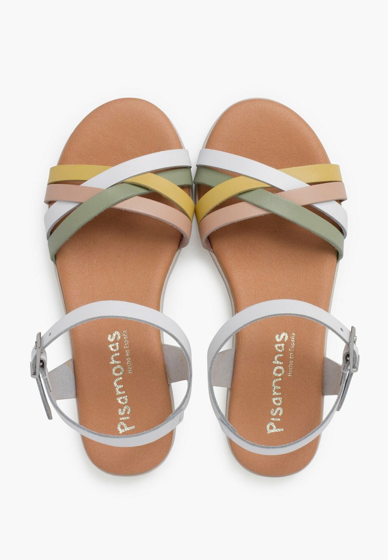 Pisamonas Sandali Bambini Con Fibbia E Cinturini Incrociati, Multicolori, Made In Spain, Qualità Premium