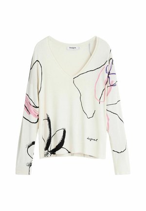 Desigual, FLORAL KNIT SWEATER - Maglione - white