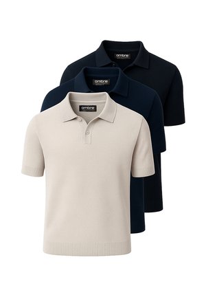 PACK OF 3 - Poloshirt - navy/black/beige